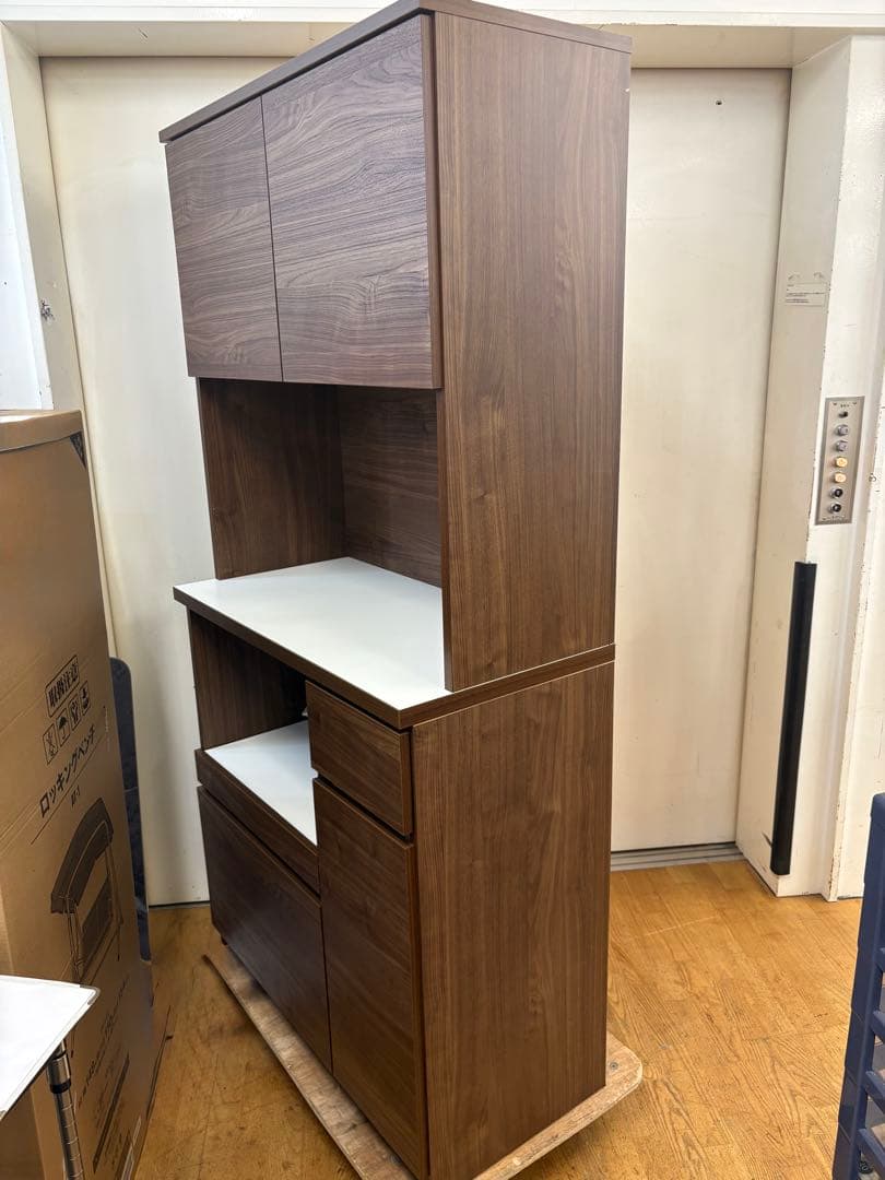 M055 レンジボード 食器棚 カップボード　上下分割可能　 幅895mm