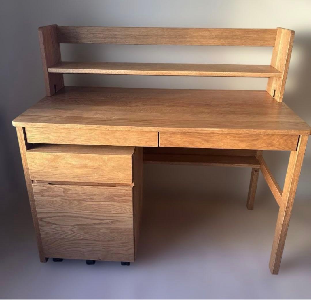 無印良品　MUJI デスクキャビネット　オーク無垢材デスク　⚠︎学習机別売りです