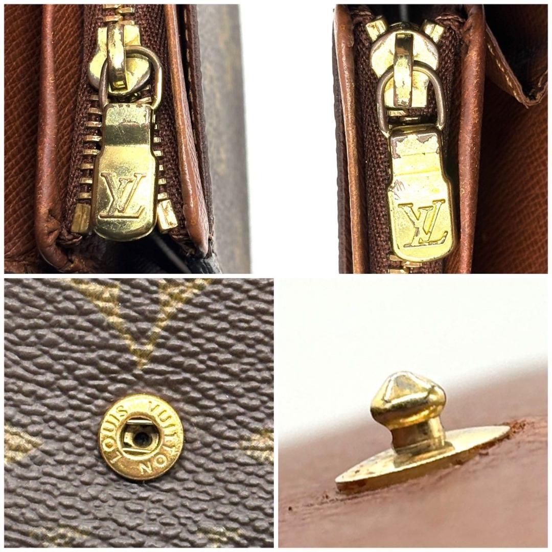 ぱ*ら様 ルイヴィトン 二つ折り財布 モノグラム ポルトモネビエ トレゾール 茶