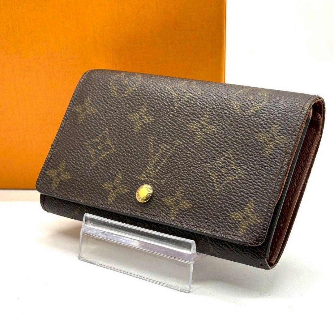 ぱ*ら様 ルイヴィトン 二つ折り財布 モノグラム ポルトモネビエ トレゾール 茶