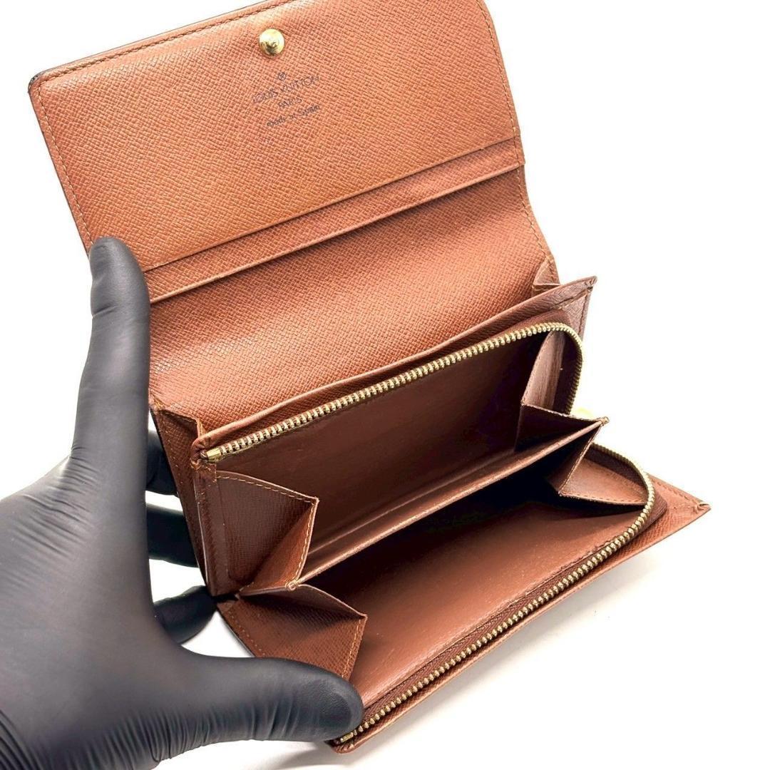 ぱ*ら様 ルイヴィトン 二つ折り財布 モノグラム ポルトモネビエ トレゾール 茶