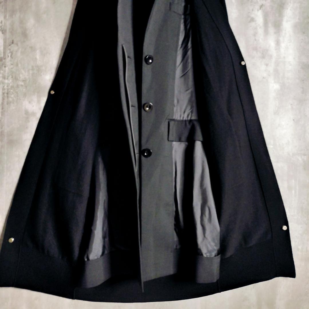 美品★sacai Suiting Mix レイヤード ドッキングスプリングコート