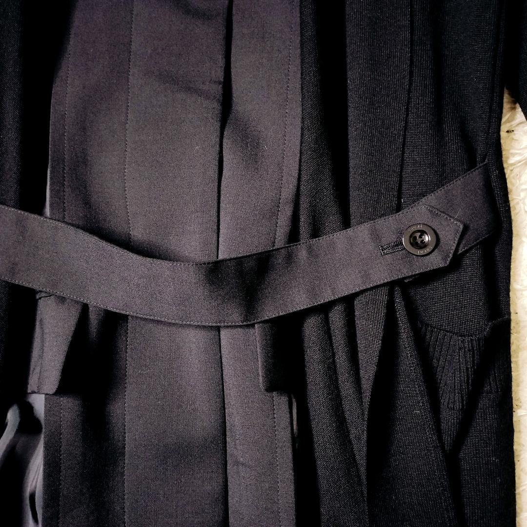 美品★sacai Suiting Mix レイヤード ドッキングスプリングコート