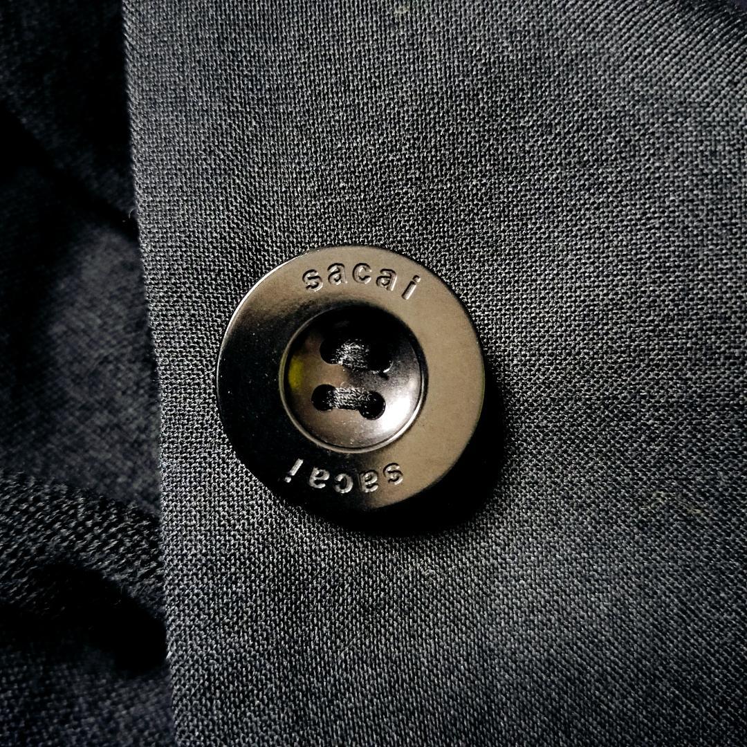 美品★sacai Suiting Mix レイヤード ドッキングスプリングコート