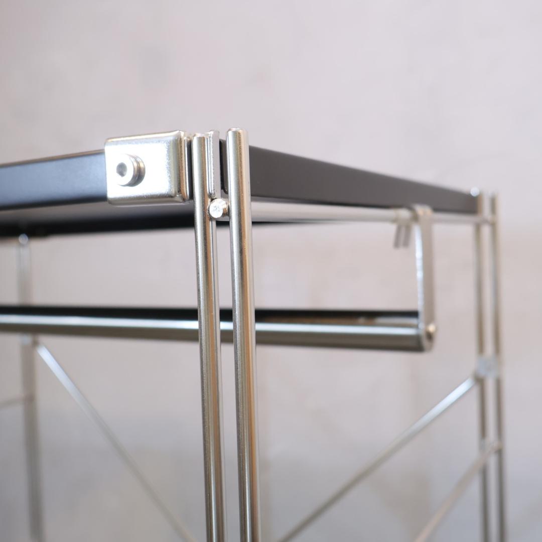 無印良品 MUJI ユニットシェルフ ダークグレー ワードローブバー付き 3段