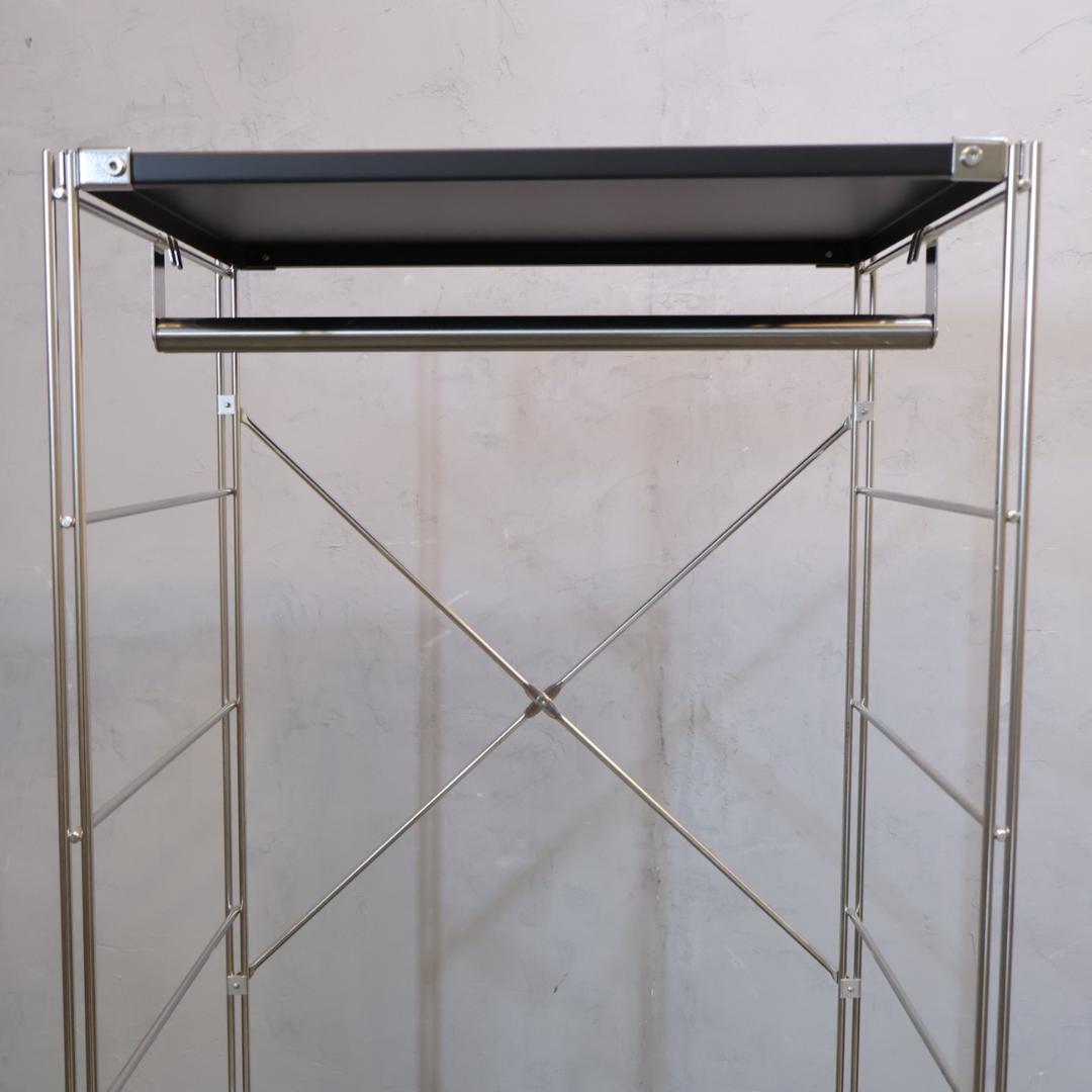 無印良品 MUJI ユニットシェルフ ダークグレー ワードローブバー付き 3段