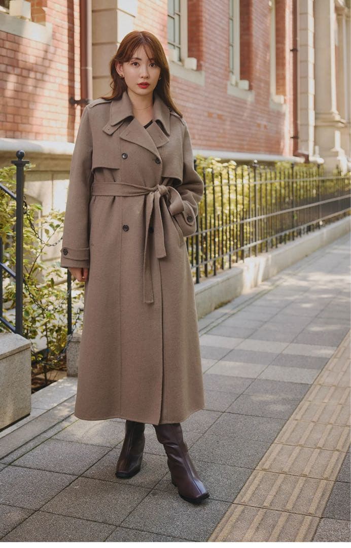 ハーリップトゥ　Wool-Blend Rever Trench Coat