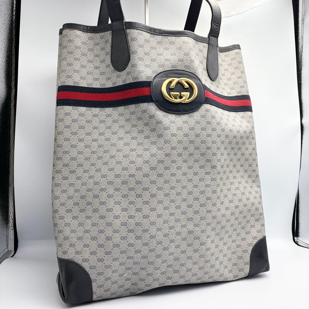 オールドグッチ トートバッグ シェリーライン インターロッキング PVC 本革