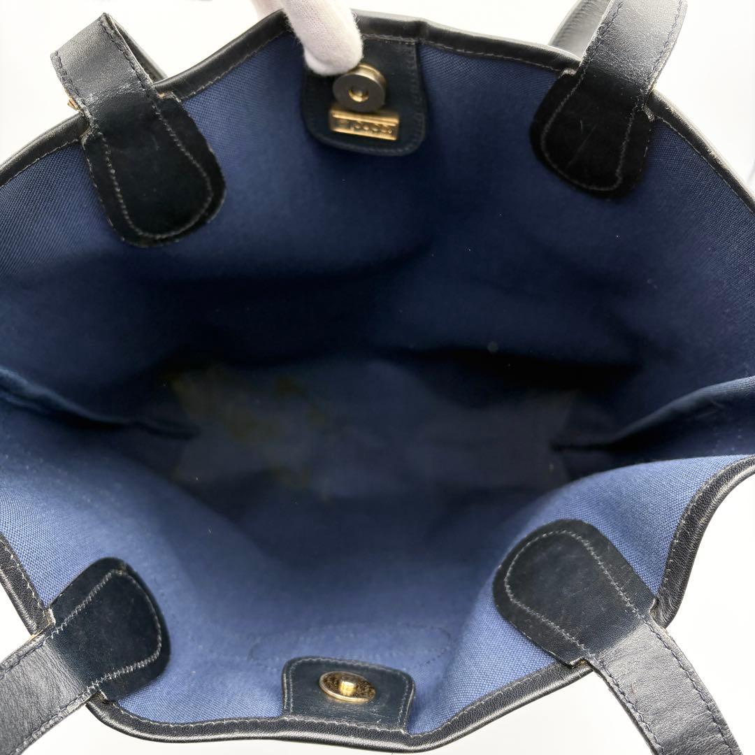 オールドグッチ トートバッグ シェリーライン インターロッキング PVC 本革