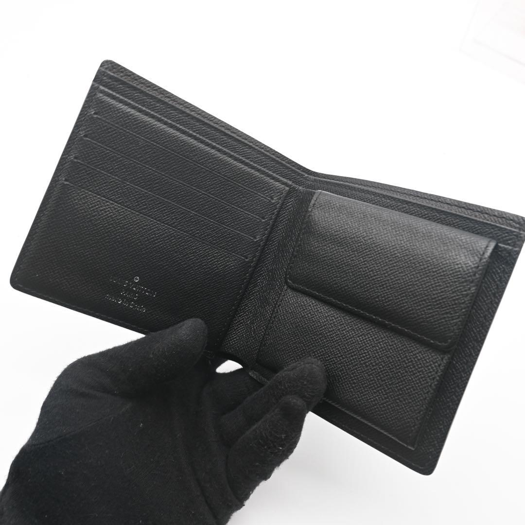 ルイヴィトン マルコ ダミエ グラフィット 二つ折り財布 ブラック グレー