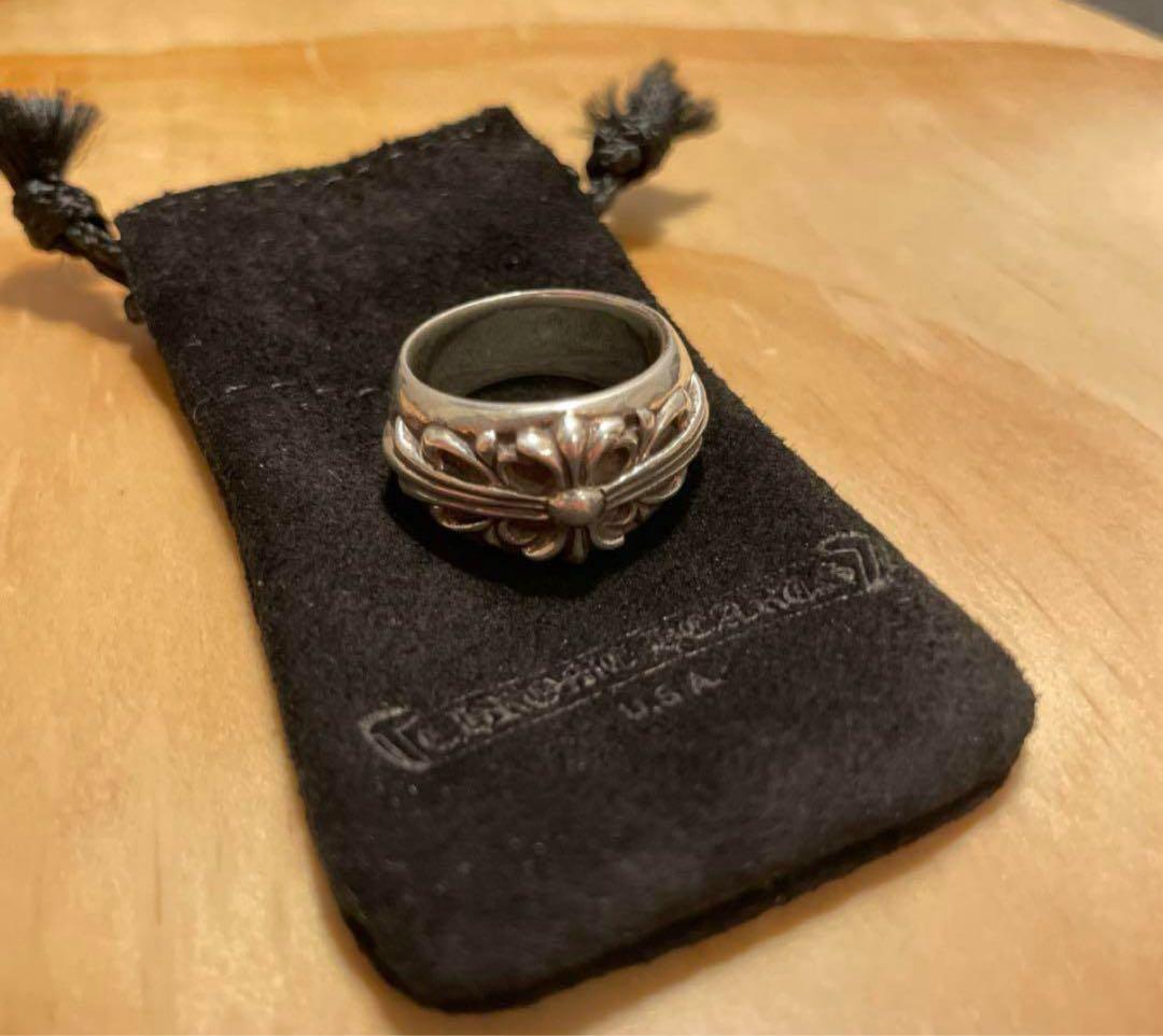 アクセサリー CHROME HEARTS FLORAL CROSS RING US8