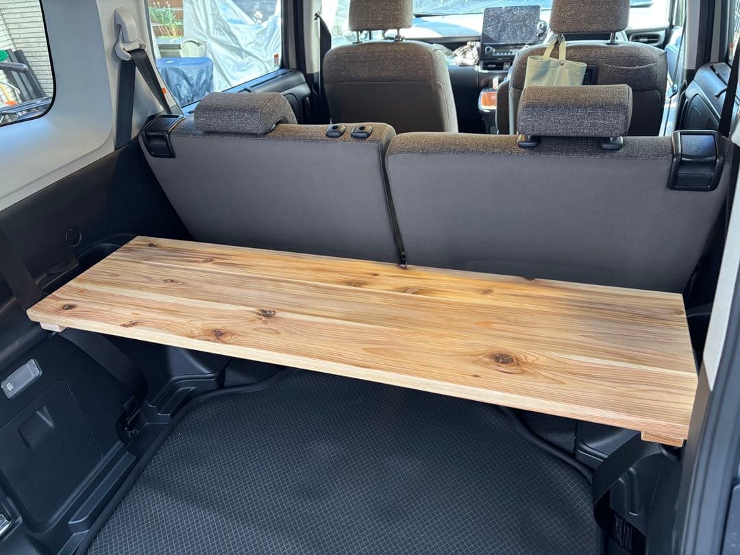 新型シエンタ10系専用 杉無垢材ラゲッジボード &車中泊テーブル