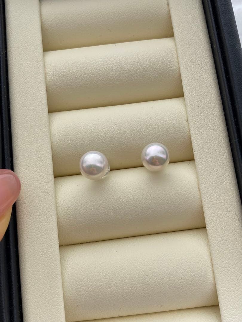 K18WG アコヤパールピアス　本真珠