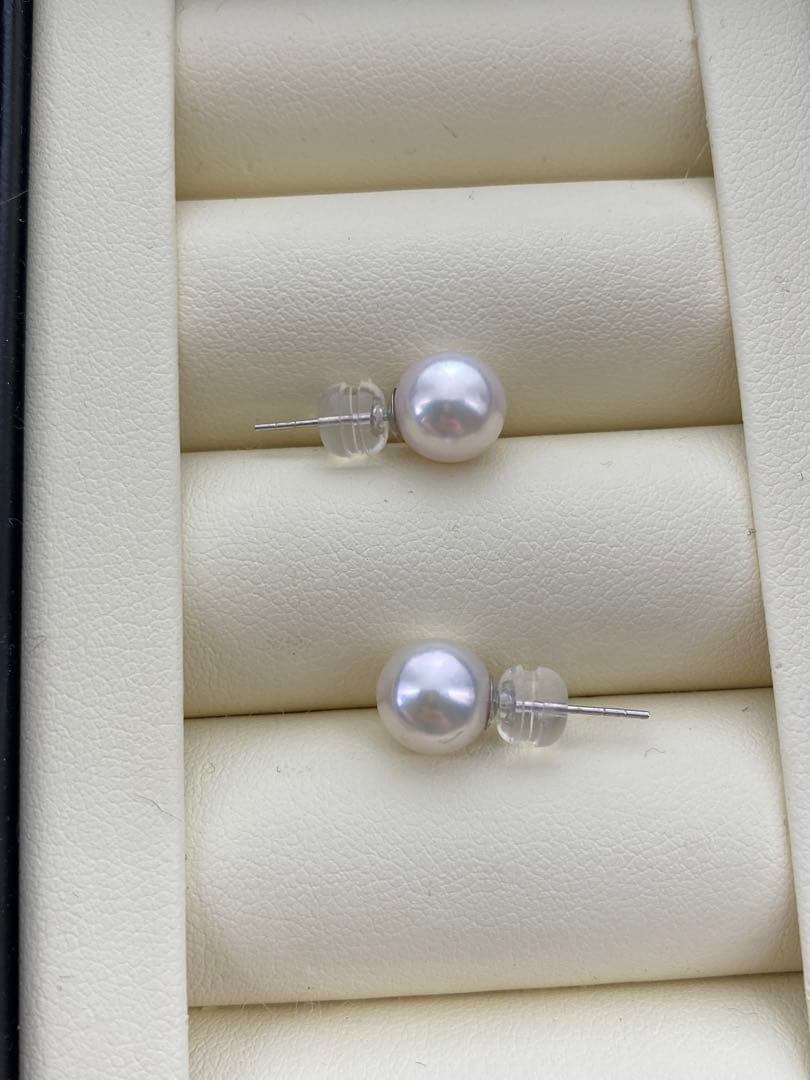 K18WG アコヤパールピアス　本真珠