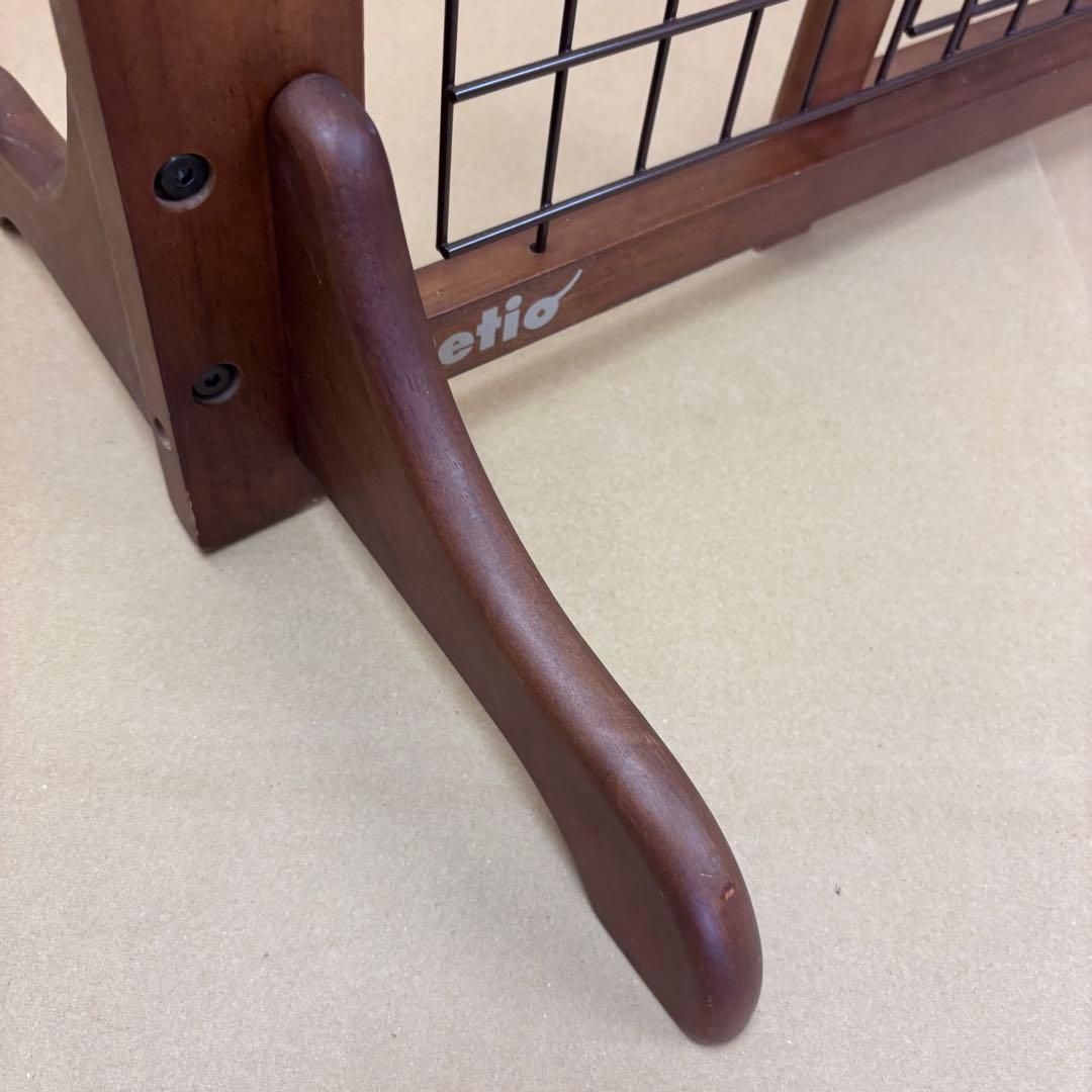 Petio 木製置くだけゲート ダークブラウン