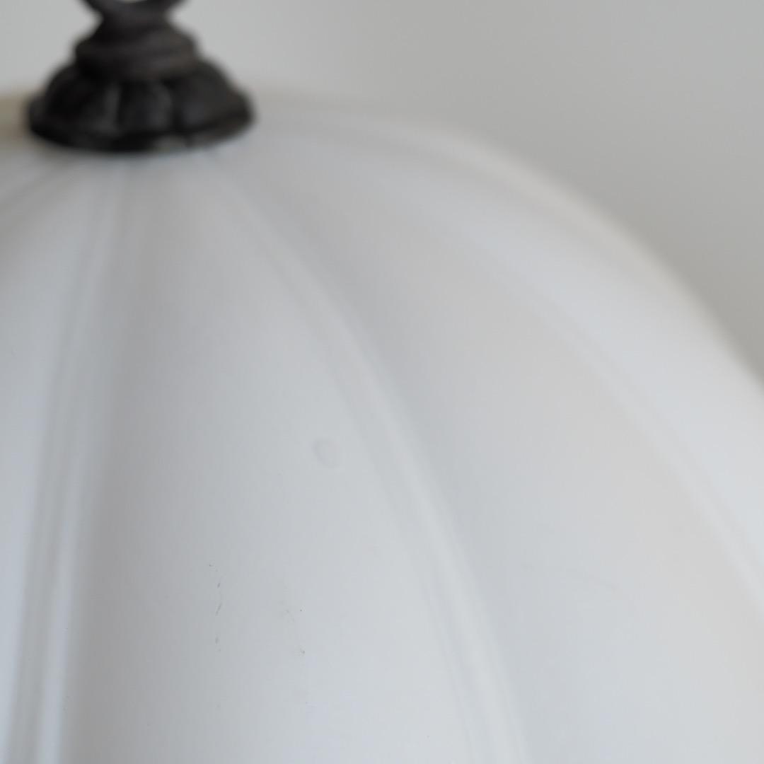 大正ガラス シェードランプ / ヴィンテージ 白 ミルクガラス