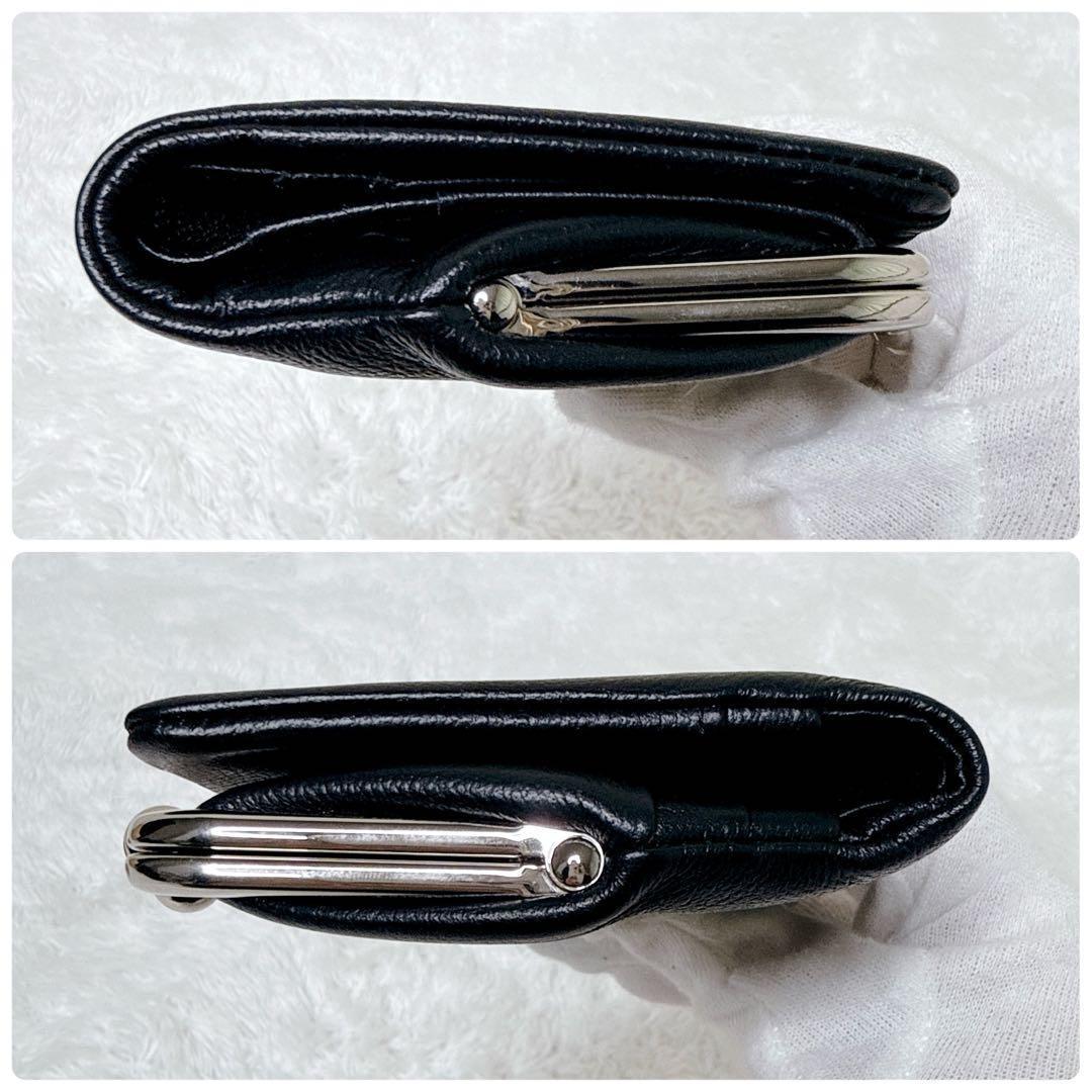 MARY QUANT フレンチシームガマロ ウォレット ブラック 財布 がま口