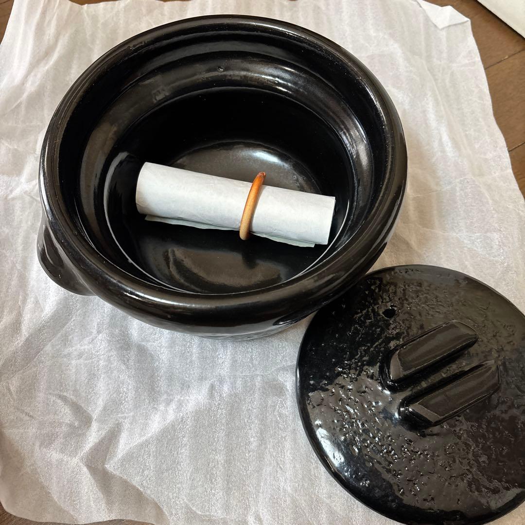 雲井窯　信楽・中川一辺陶の土鍋　黒楽御飯鍋　ニ号炊き