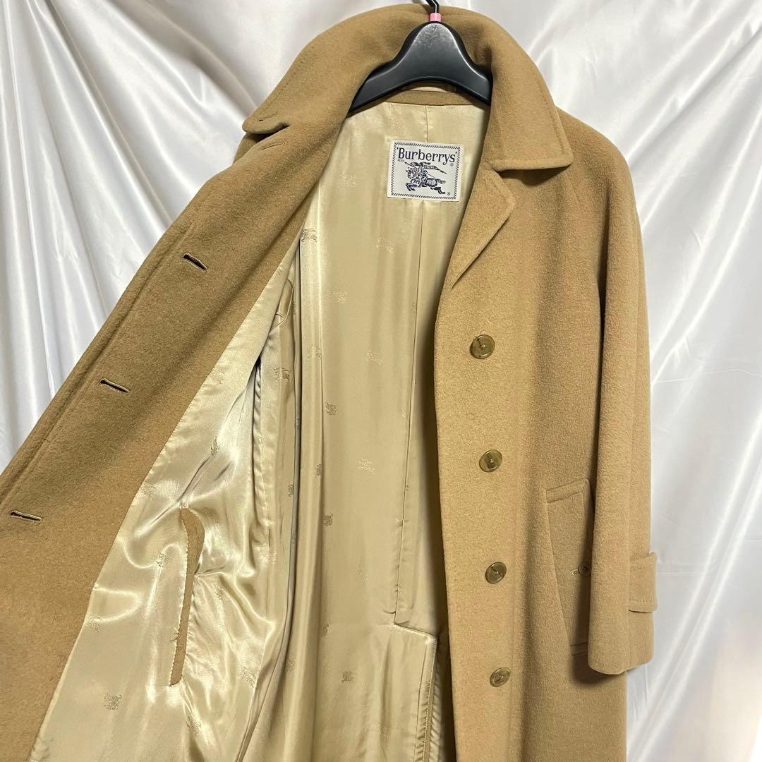 Burberry コート　プローサム　ステンカラー　ウール　裏地ロゴ　キャメル