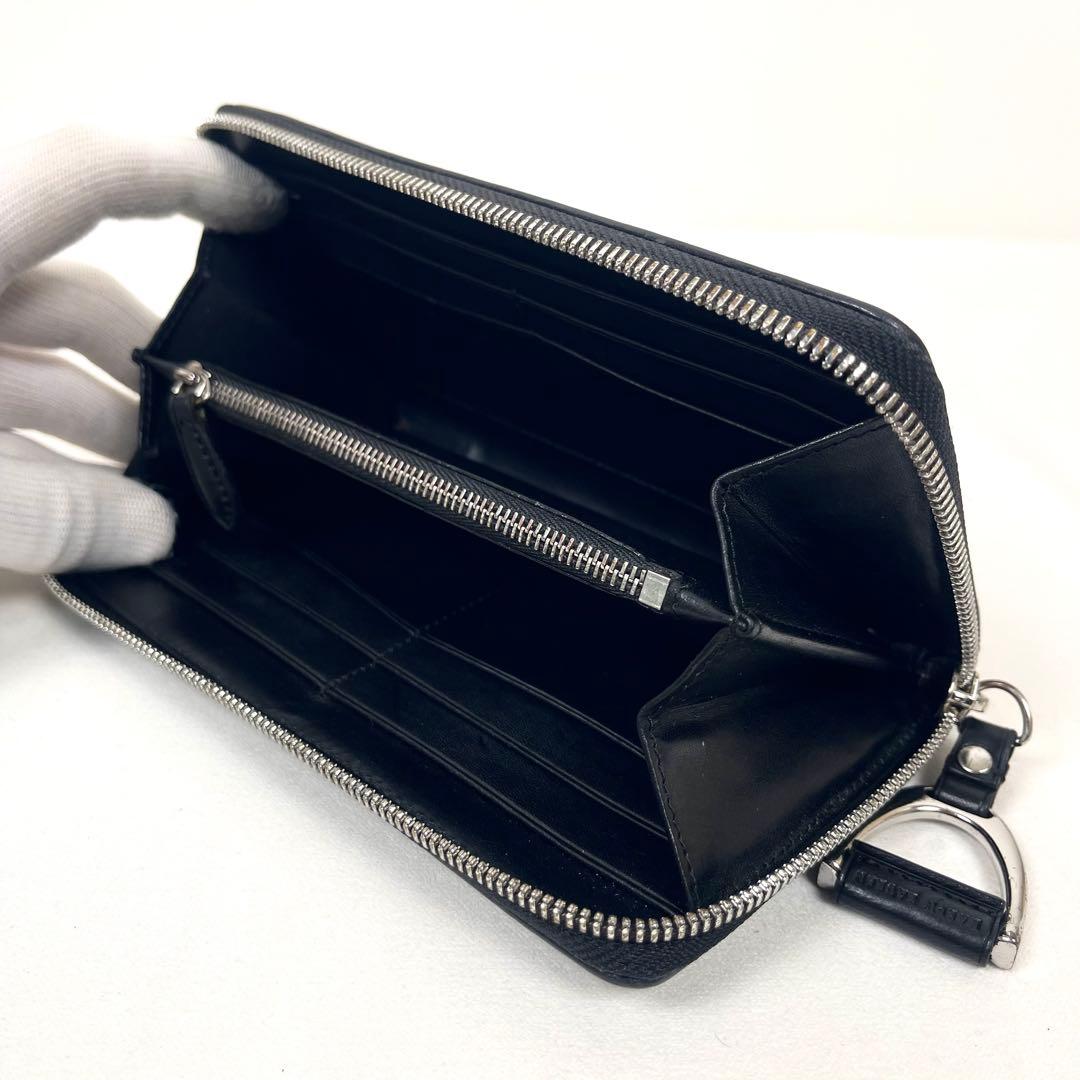 ラルフローレン　長財布　ラウンドファスナー　ビッグロゴ　型押しエンボス　レザー