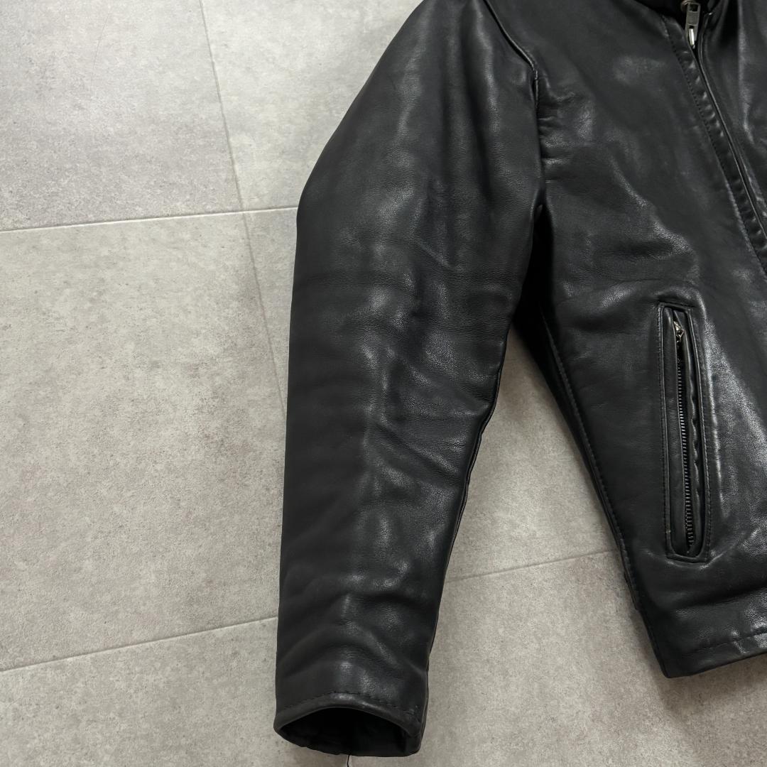 【名作641・ライナー付】ショット/シングルライダース/本革/ブラック/36