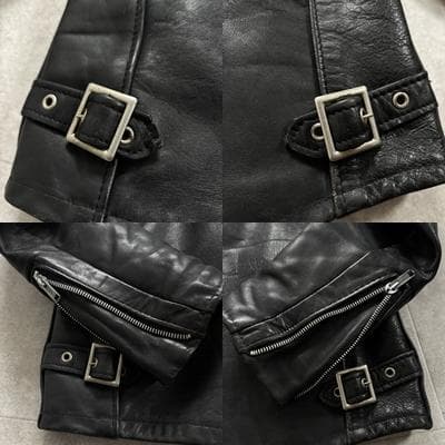 【名作641・ライナー付】ショット/シングルライダース/本革/ブラック/36