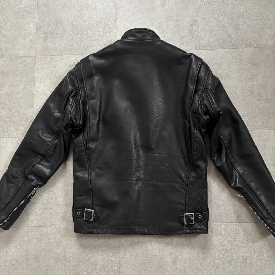 【名作641・ライナー付】ショット/シングルライダース/本革/ブラック/36