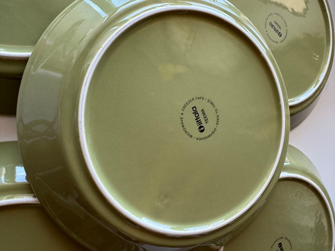 か*こ様 イッタラティーマ　オリーブグリーン 平皿 21センチ　5枚セット