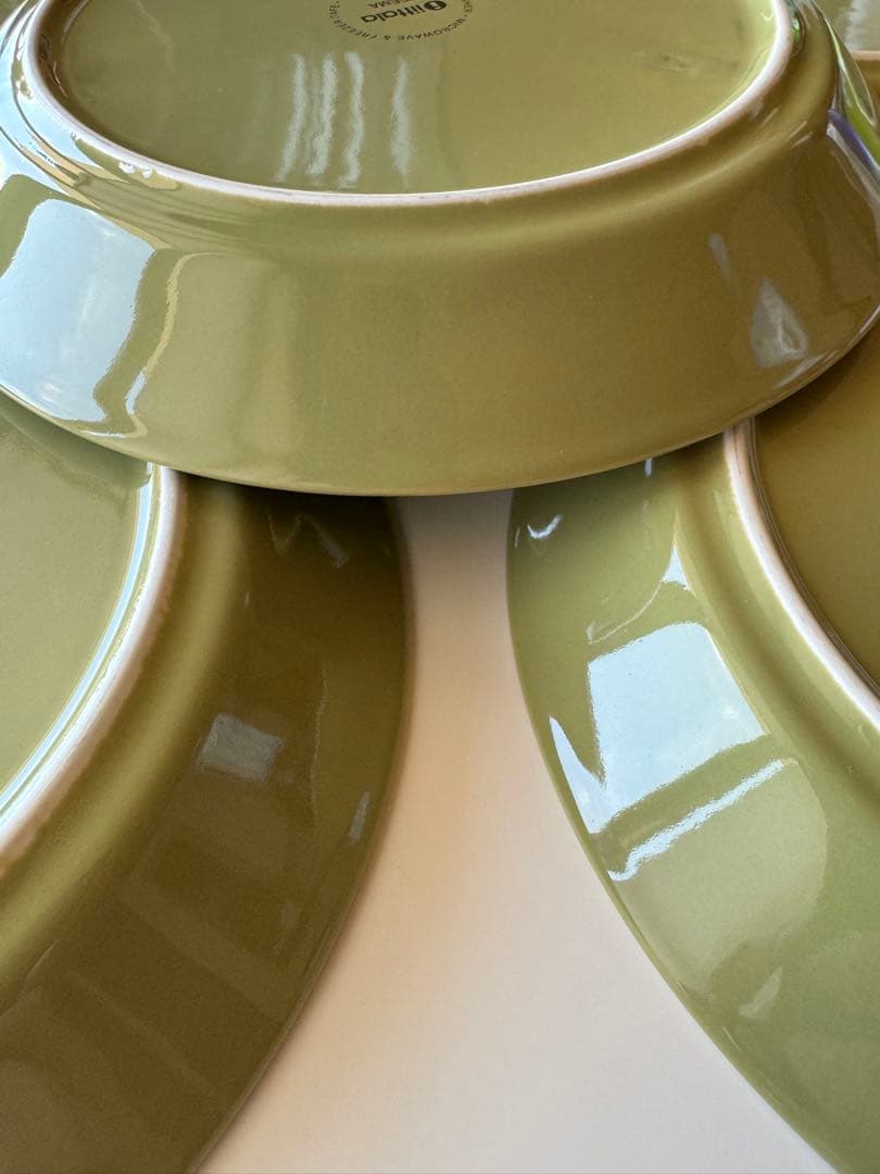 か*こ様 イッタラティーマ　オリーブグリーン 平皿 21センチ　5枚セット