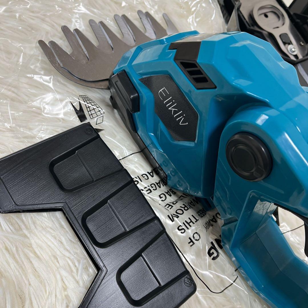 電動 芝生バリカン 充電式 芝刈り機 バッテリー コードレス グリーン 緑色