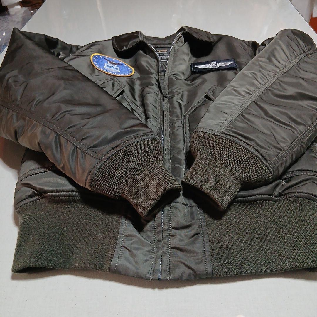 ALPHAフライトジャケットCWU45/Pタイト濃緑M刺繍パッチM新品未使用