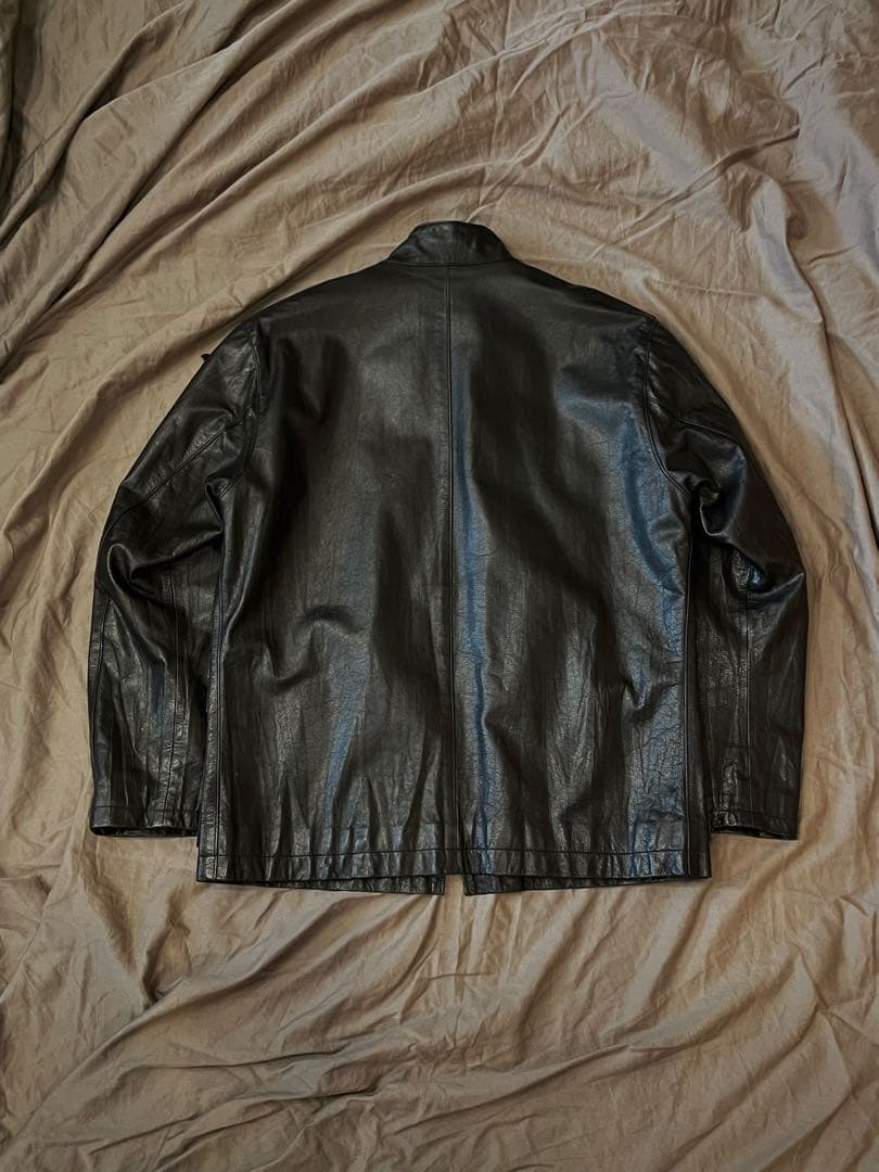 00s archive issey miyake ギミックレザージャケット 黒