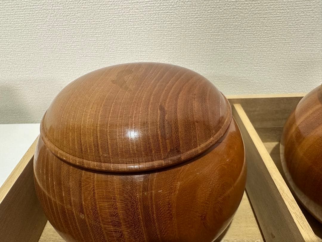 碁石　蛤　9mm 碁笥、碁器箱付き