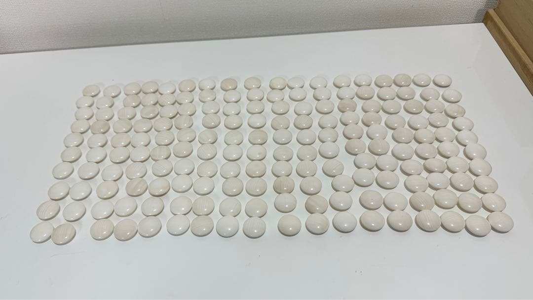 碁石　蛤　9mm 碁笥、碁器箱付き