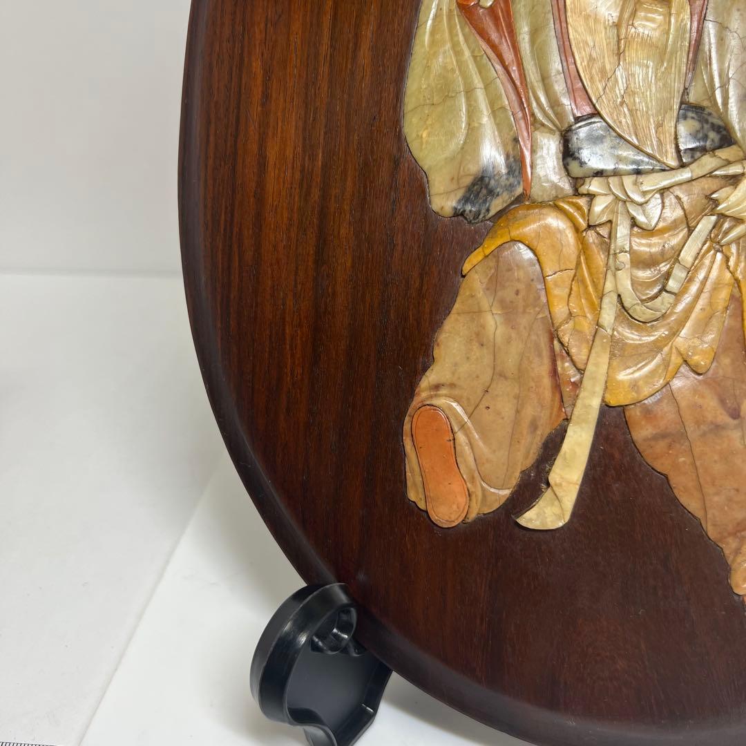 唐木　砡象嵌 壁掛　縦幅33.8cm 東K8-0115☆2F トヒチル