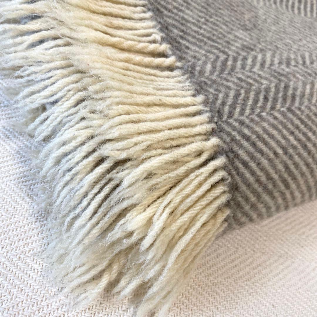 Jacobs Wool ヤコブウールブランケット グレー 膝掛け ソファーカバー