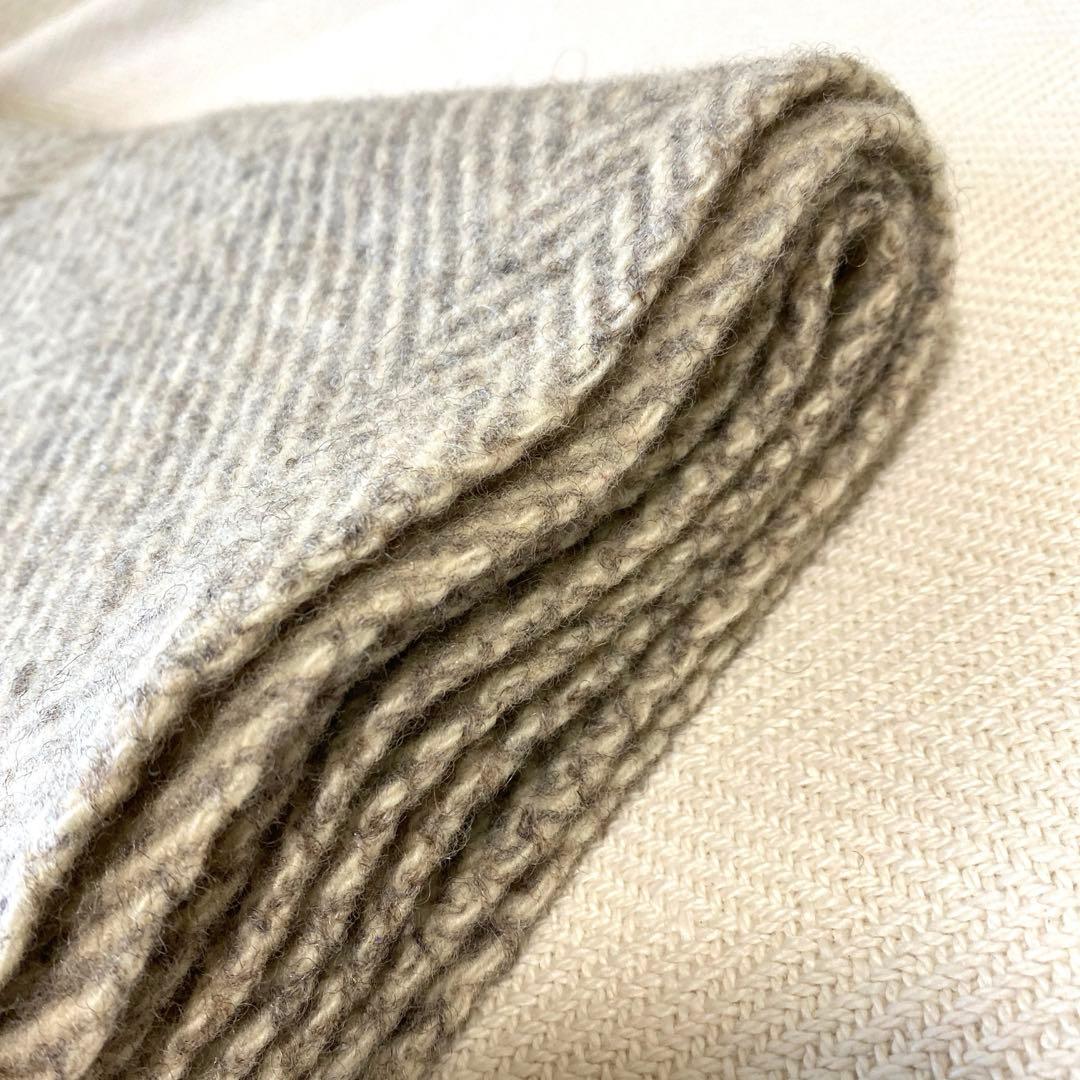 Jacobs Wool ヤコブウールブランケット グレー 膝掛け ソファーカバー