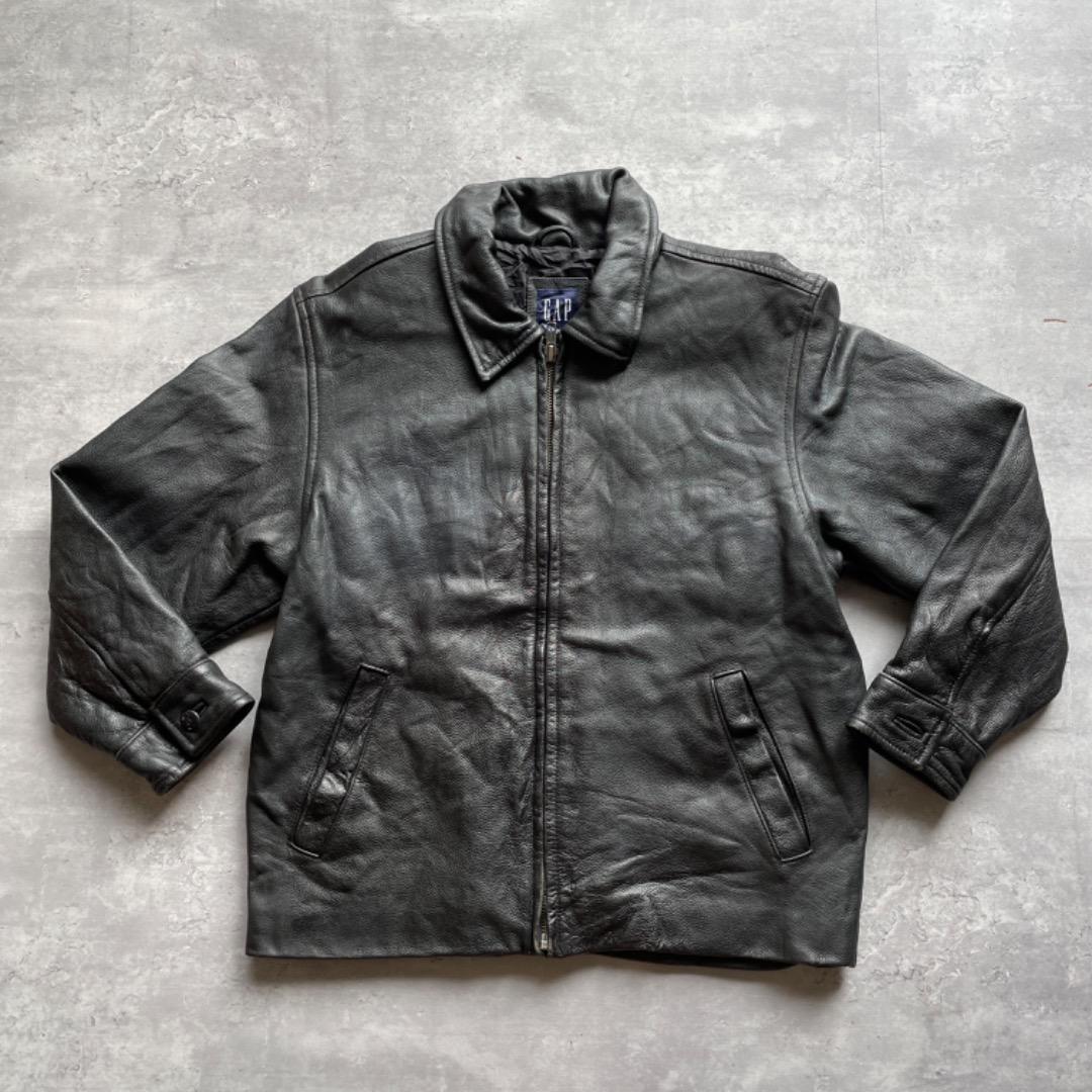 90s OLD GAP シングルライダース レザージャケット 本革 M