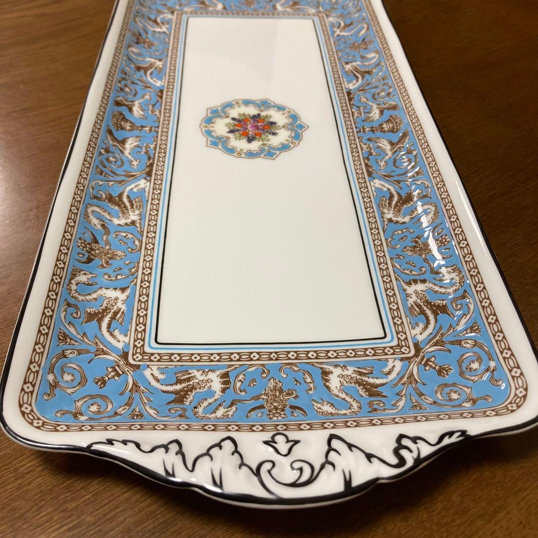 ウェッジウッド フロレンティーン ターコイズ サンドイッチプレート 長皿 長方形
