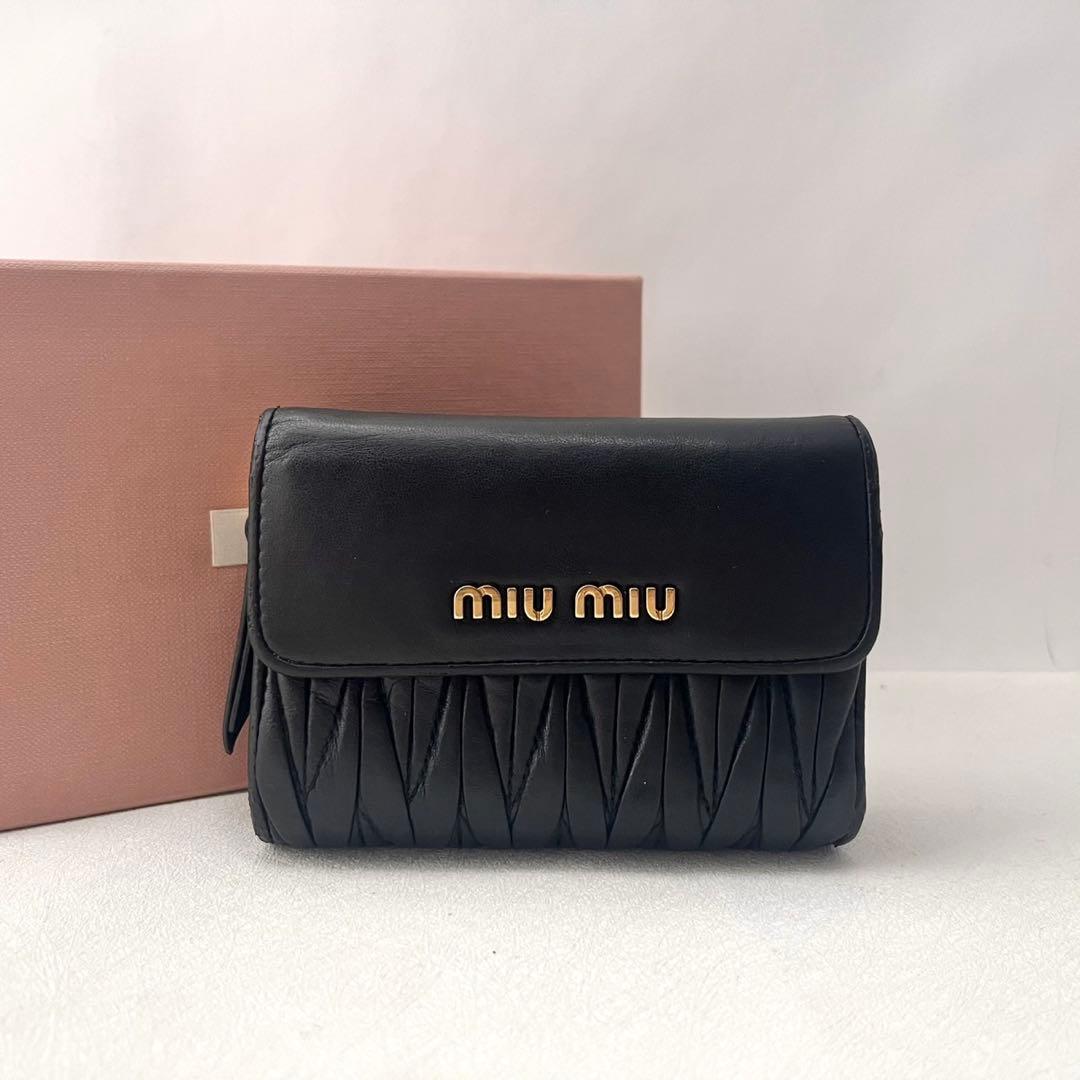 miu miu ミュウミュウ マテラッセ 三つ折り財布 ミニ 0204-①
