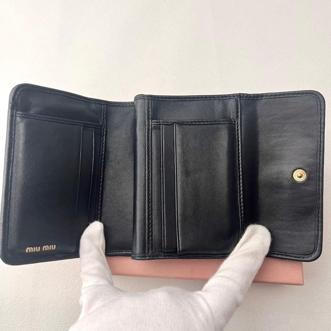 miu miu ミュウミュウ マテラッセ 三つ折り財布 ミニ 0204-①
