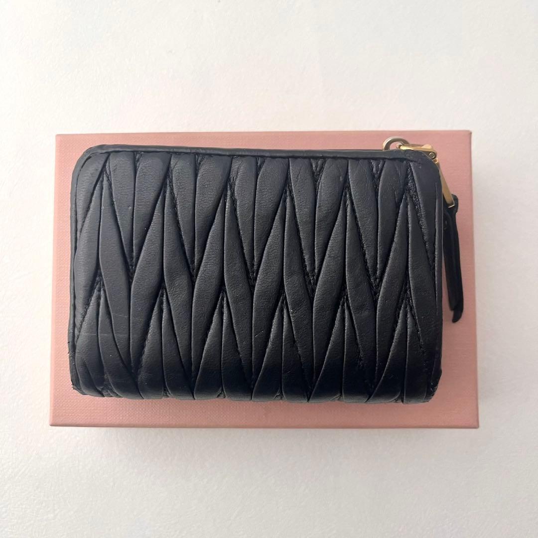 miu miu ミュウミュウ マテラッセ 三つ折り財布 ミニ 0204-①