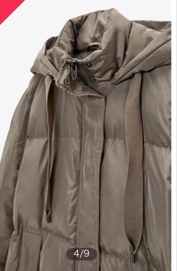 【極美品】ZARA ウォーター＆ウィンドプロテクションフード ロングダウンコート