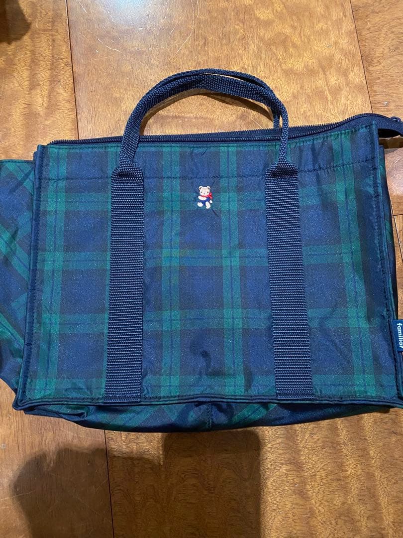 ファミリア　レッスンバッグ　チェック　新品未使用