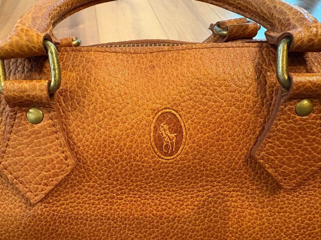 ラルフローレン ハンドバック ブラウン レザー ミニボストンバッグ