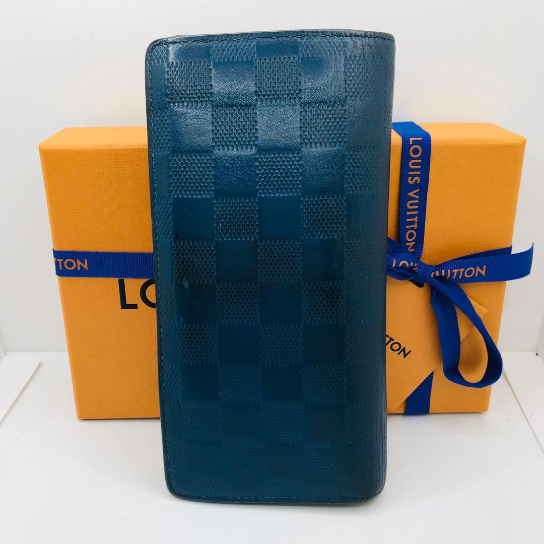 ルイヴィトン✨ダミエ アンフィニ ポルトフォイユ プラザ 長財布 ネイビー