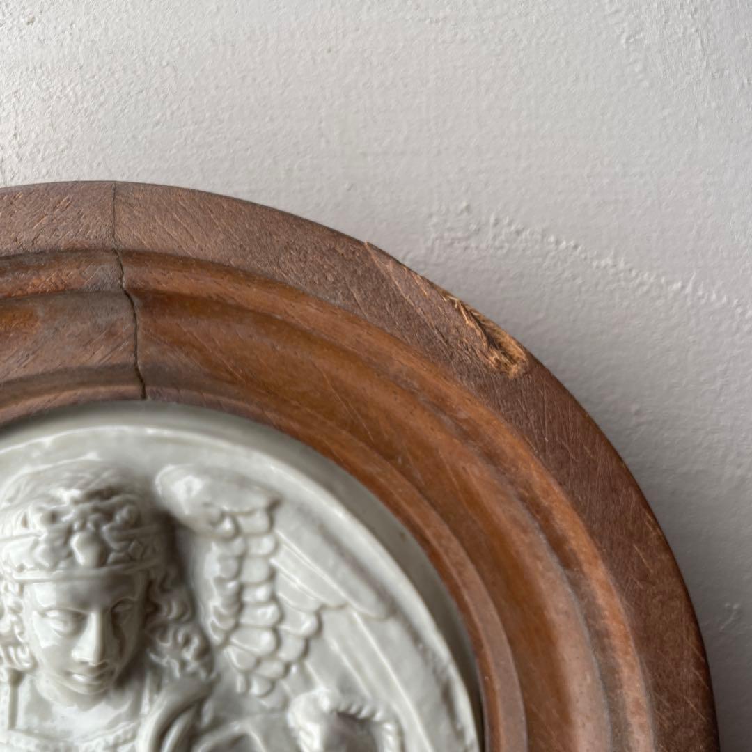 大天使ミカエル　陶板画　アンティーク　レプリカ　ドイツ　ミュージアムグッズ