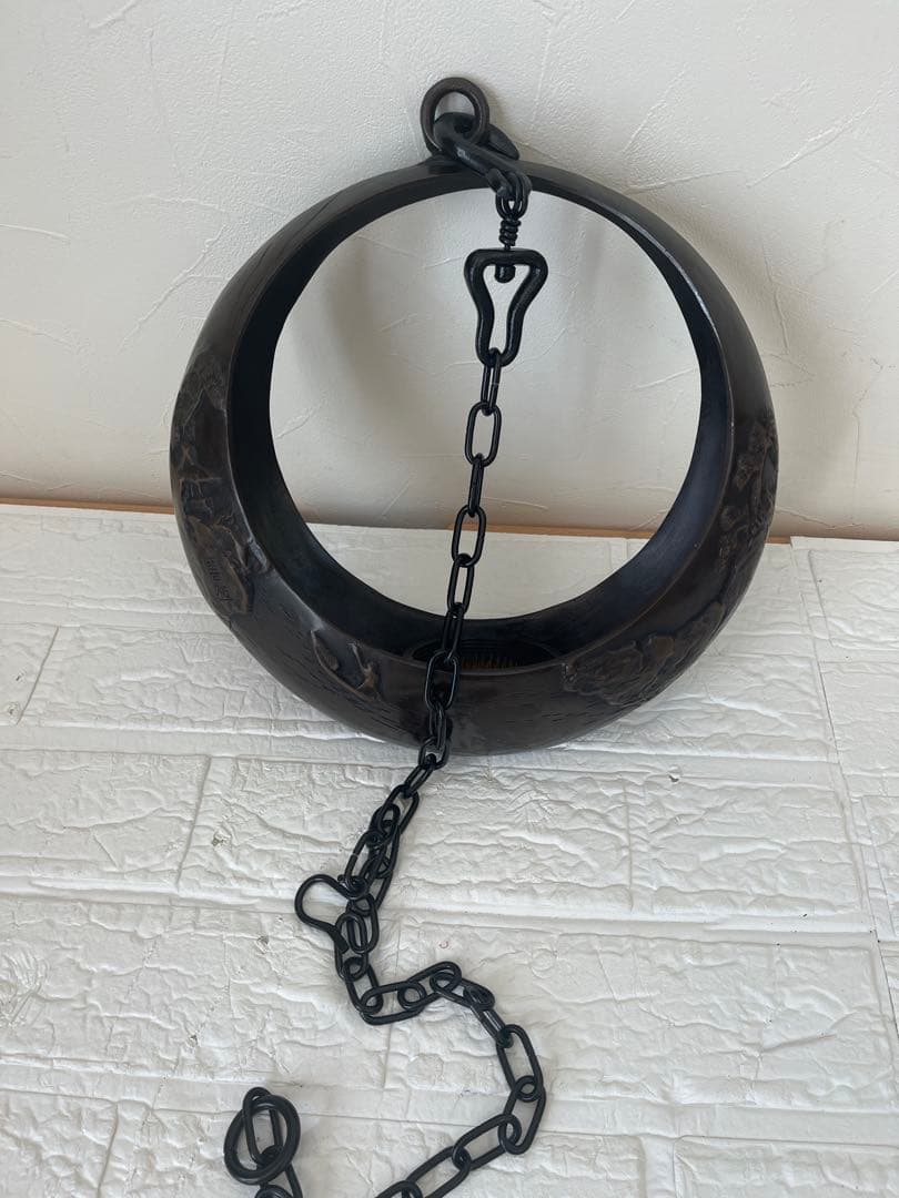 満月 吊り花器 鋳物 花入れ 鉄製 和モダン 茶室 飾り 工芸品 池坊 花器