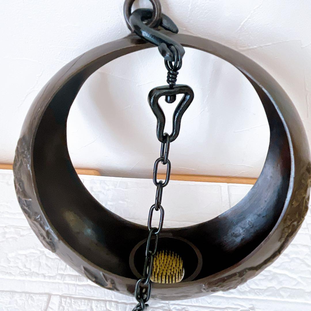 満月 吊り花器 鋳物 花入れ 鉄製 和モダン 茶室 飾り 工芸品 池坊 花器