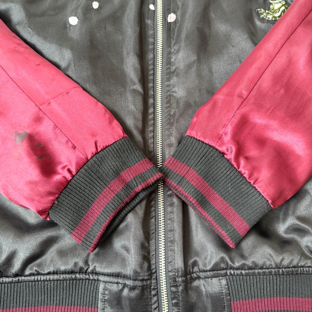 【希少デザイン✨】絡繰魂 風人雷神 和柄 総刺繍 スカジャン リバーシブル XL